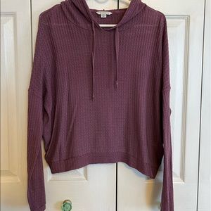 American Eagle Purple Hooded Sweater - Large